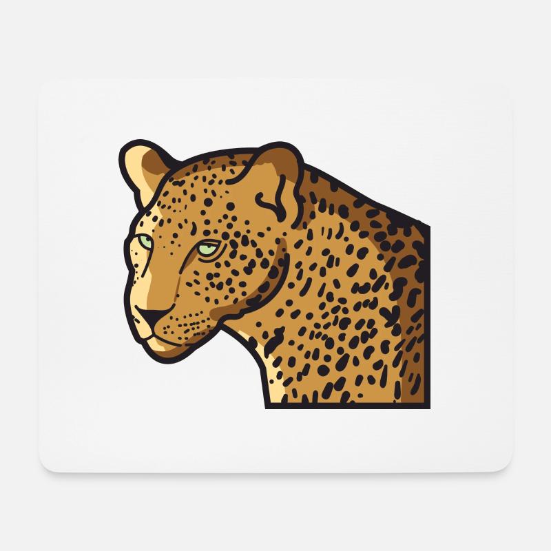 Leopard Wildkatze Großkatze im Wildlife Jungle - Mousepad (Querformat) - Weiß