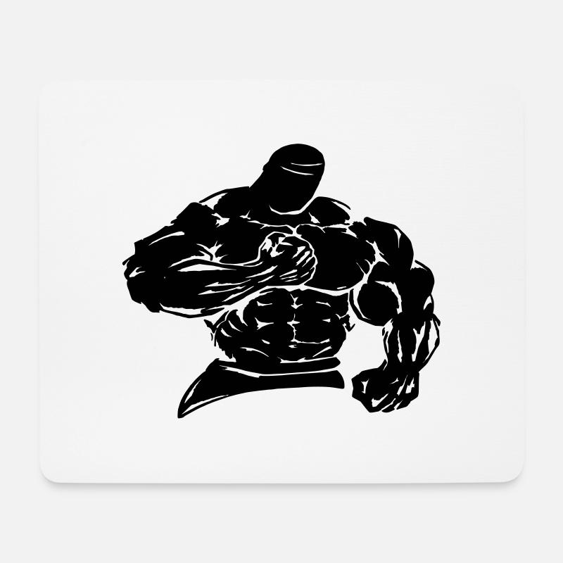 bodybuilder / fighter - Mousepad (Querformat) - Weiß