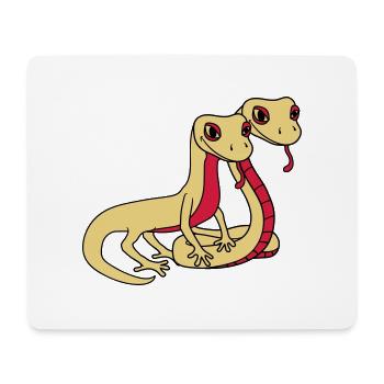 couple 2 amis équipe couples amour visage serpent - Tapis de souris (format paysage) - blanc - Devant