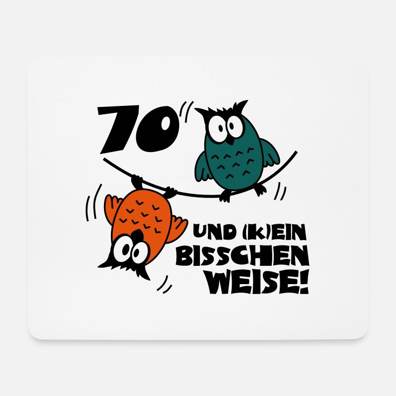 Geburtstag 70 und kein bisschen Weise, Eulen - Mousepad (Querformat) - Weiß