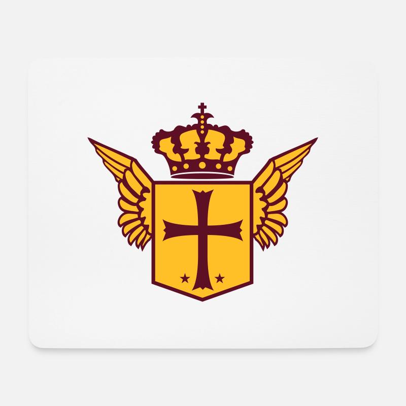 schild krone wappen kreuzritter kirche symbol kreu - Mousepad (Querformat) - Weiß
