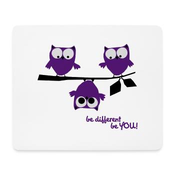 Eulen, lustig, be different, Vogel - Tapis de souris (format paysage) - blanc - Devant