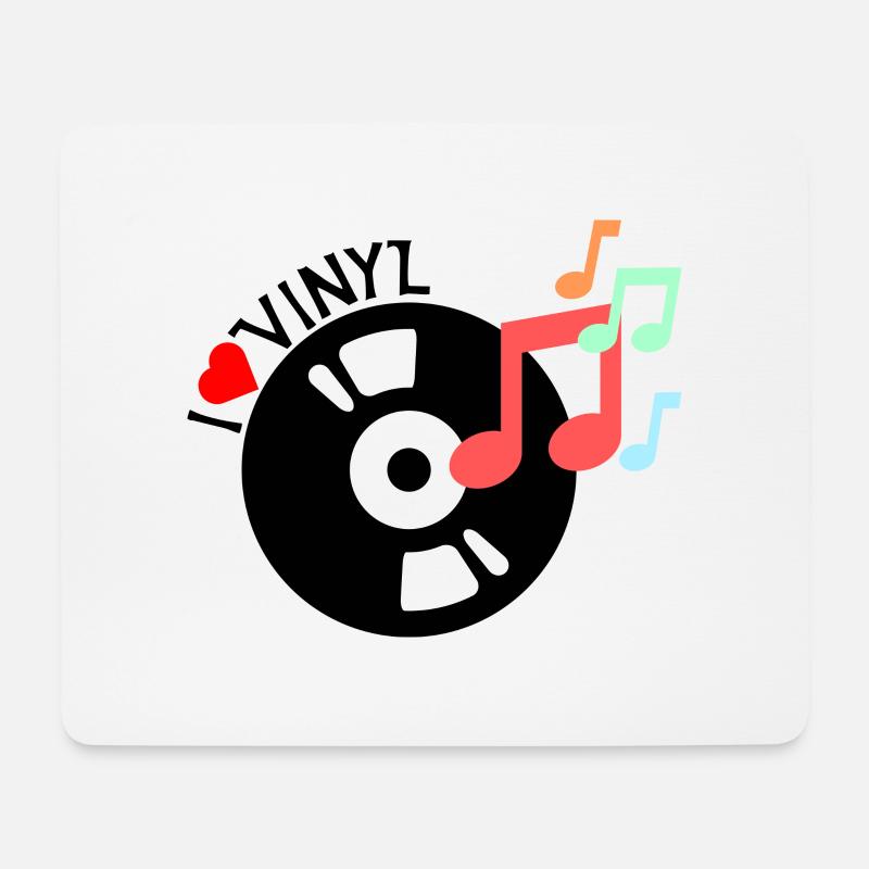 Ich liebe Vinyl - Mousepad (Querformat) - Weiß