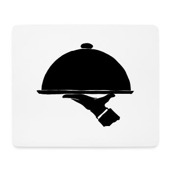 Serving Bell Waiter Mr. Ober Gift Glosche - Mouse Pad (horizontal) - white - Front