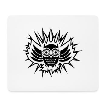 Eule / owl (1c) - Mousepad (Querformat) - Weiß - Vorne