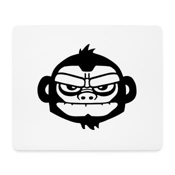 monkey vintage gorilla bored fun ape skull style - Mouse Pad (horizontal) - white - Front