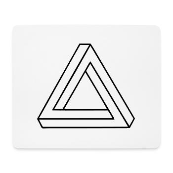 penrose triangle illusion optique abstrait - Tapis de souris (format paysage) - blanc - Devant