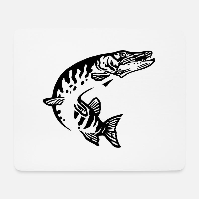 hechtsprung1 - Mousepad (Querformat) - Weiß