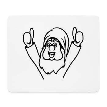 Pouces nains up happy - Tapis de souris (format paysage) - blanc - Devant