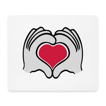 2 mains coeur coeur amour caractère preuve d'amour - Tapis de souris (format paysage) - blanc - Devant