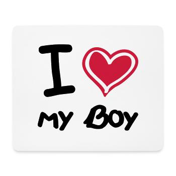 i_love_my_boy - Mouse Pad (horizontal) - white - Front