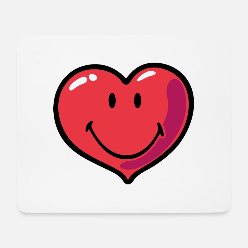 Smiley heart - Mousepad (Querformat) - Weiß