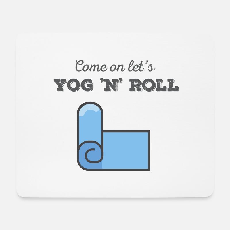 Cool Shirt let's Yog 'n' Roll Yoga Shirt - Mousepad (Querformat) - Weiß
