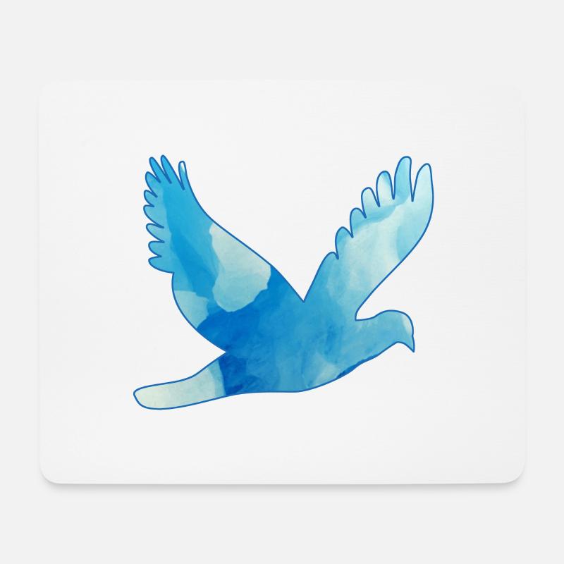 Taube Frieden blau Friedenstaube - Mousepad (Querformat) - Weiß