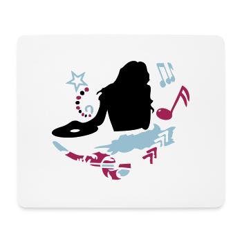 female DJ - Mouse Pad (horizontal) - white - Front