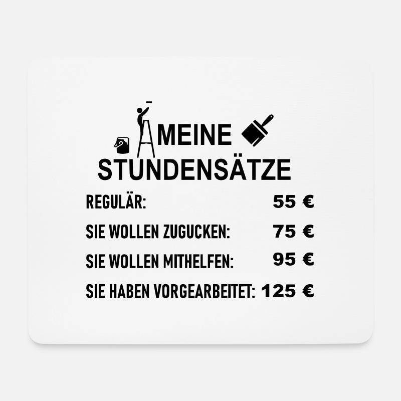 Stundensätze Maler und Verputzer - Mousepad (Querformat) - Weiß