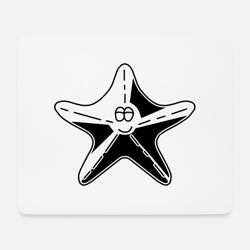 Seestern in schwarz - Mousepad (Querformat) - Weiß