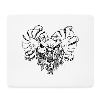 steampank ram - Mouse Pad (horizontal) - white - Front