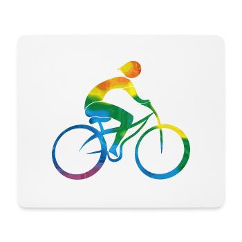 Cycliste - Tapis de souris (format paysage) - blanc - Devant