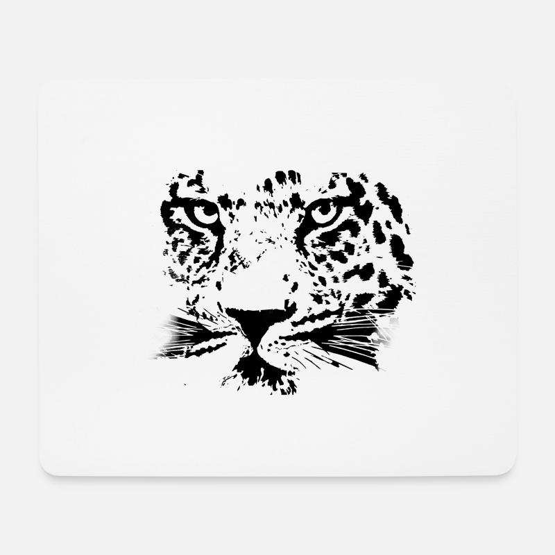 Tigerkopf, Tiger, schwarz, Kopf, wildkatze, katze - Mousepad (Querformat) - Weiß