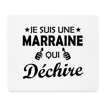 je suis une marraine qui déchire - Tapis de souris (format paysage) - blanc - Devant