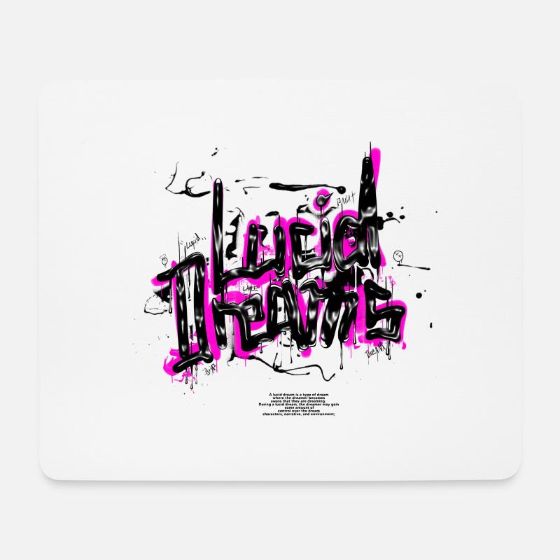 lucid dreams - handgezeichnet - pink - Mousepad (Querformat) - Weiß