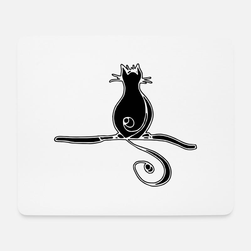 Katze - Mousepad (Querformat) - Weiß