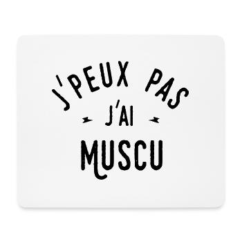 j'peux pas j'ai muscu - Tapis de souris (format paysage) - blanc - Devant