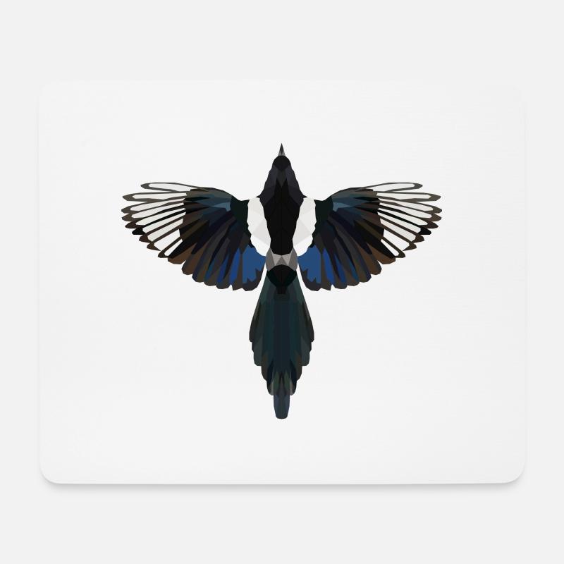 Polyart Elster - Mousepad (Querformat) - Weiß