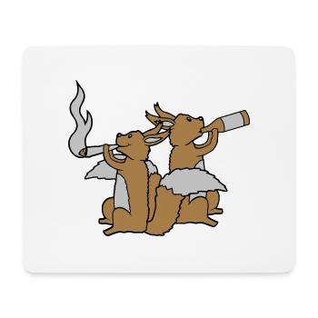 2 Écureuils de fête - Tapis de souris (format paysage) - blanc - Devant
