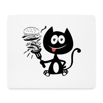 Cat eating a burger! cat humor! - Mouse Pad (horizontal) - white - Front