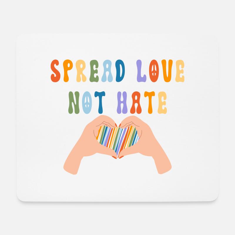 Spread Love Not Hate - Mousepad (Querformat) - Weiß
