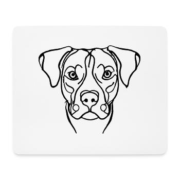 Hundegesicht Line Art Geschenkidee - Mousepad (Querformat) - Weiß - Vorne