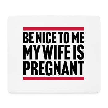 my wife is pregnant - Mousepad (Querformat) - Weiß - Vorne