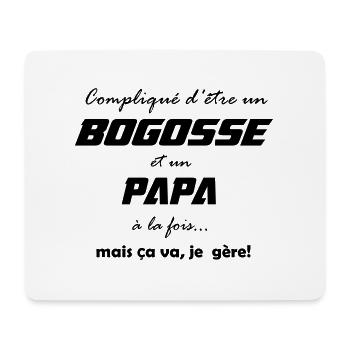 Compliqué d'être un bogosse et un papa - Tapis de souris (format paysage) - blanc - Devant