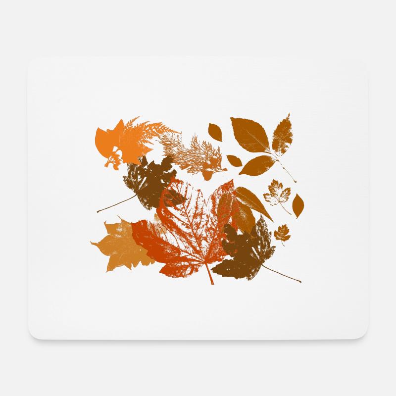 Herbstblatt - Mousepad (Querformat) - Weiß