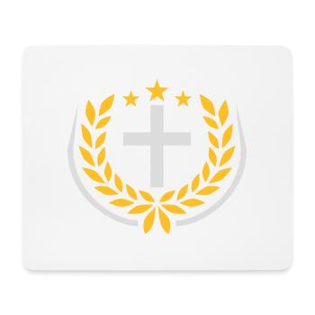 Jesus Christus Lorbeerkranz Logo - Mousepad (Querformat) - Weiß - Vorne