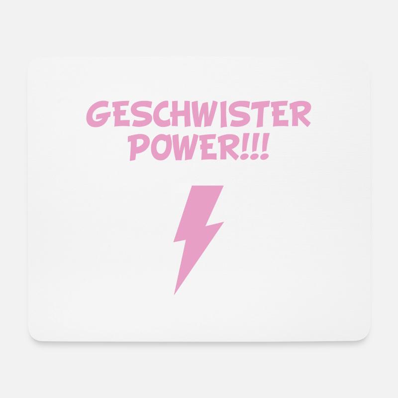 Geschwister Power Blitz Nerdy Superkraft Familie - Mousepad (Querformat) - Weiß