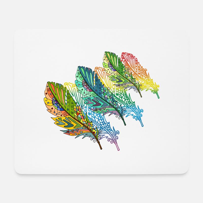 Feder - Mousepad (Querformat) - Weiß