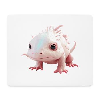 Kleiner Baby Axolotl für Tierfreunde - Mousepad (Querformat) - Weiß - Vorne