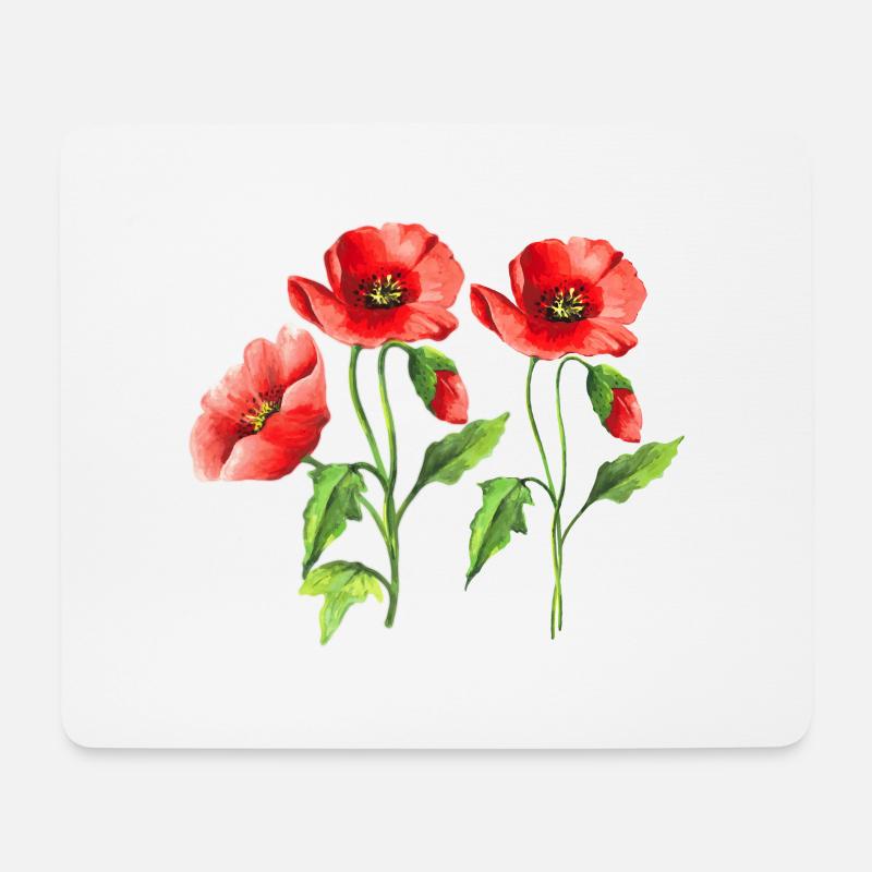 Blumen - Mousepad (Querformat) - Weiß