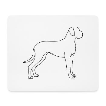 Grand Danois Lineart 1 - Tapis de souris (format paysage) - blanc - Devant