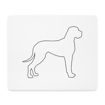 dogge konturen 1 - Mousepad (Querformat) - Weiß - Vorne