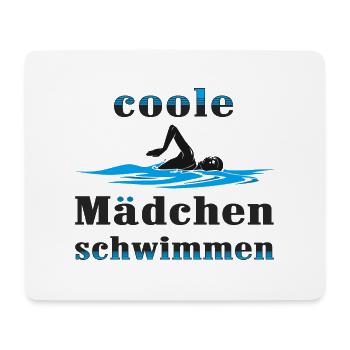 Coole Mädchen schwimmen - Mousepad (Querformat) - Weiß - Vorne