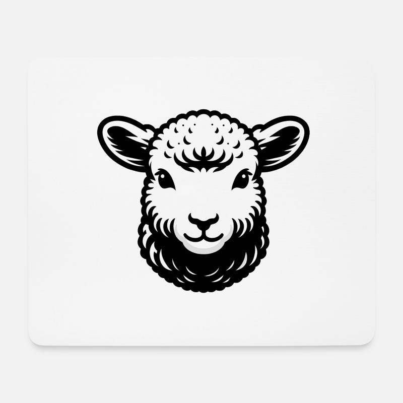 Schaf Lamm - Mousepad (Querformat) - Weiß