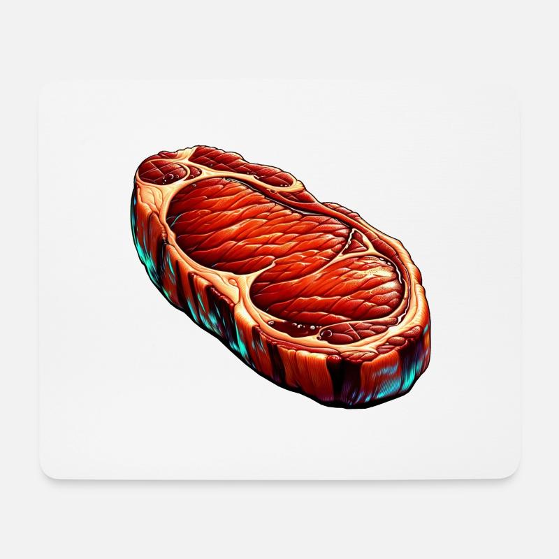 Fleisch | Grillen - Mousepad (Querformat) - Weiß