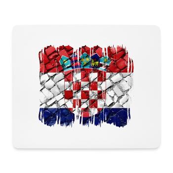 Kroatien hrvatska kroatien hrv hr zagreb geteilte Flagge - Mousepad (Querformat) - Weiß - Vorne