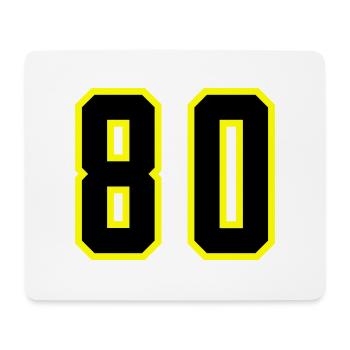 80 Zahl Trikot - Mousepad (Querformat) - Weiß - Vorne