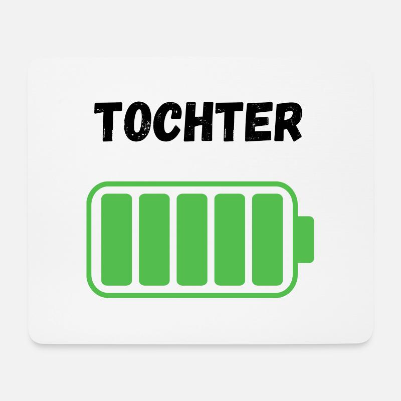 Tochter - Voller Akku - Mousepad (Querformat) - Weiß