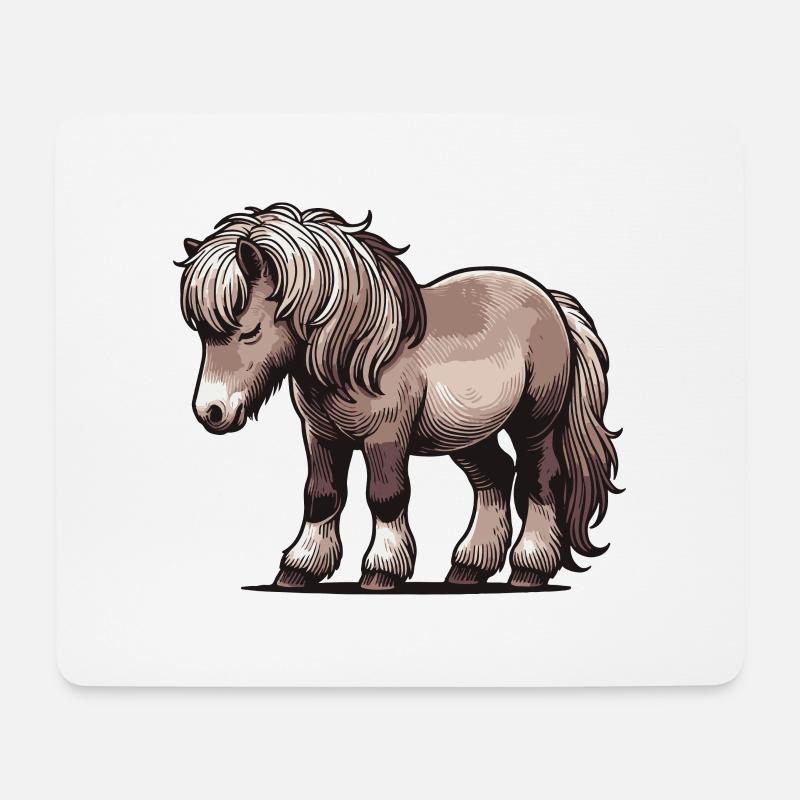 Pony - Mousepad (Querformat) - Weiß
